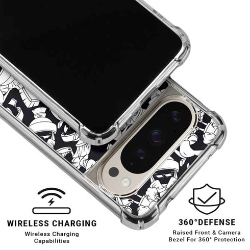 Looney Tunes Marvin Super Sized Pattern Pixel 9/9 Pro Clear Case